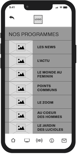 Screen design displayed in a mockup