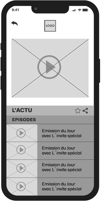 Screen design displayed in a mockup
