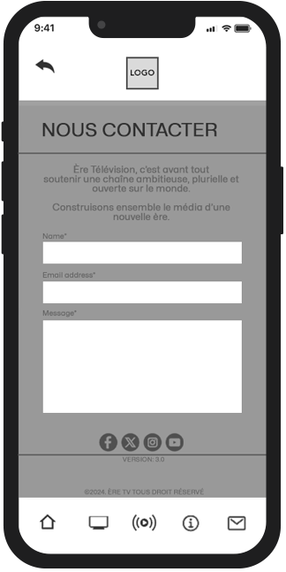 Screen design displayed in a mockup