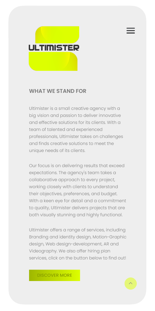 Screen design displayed in a mockup