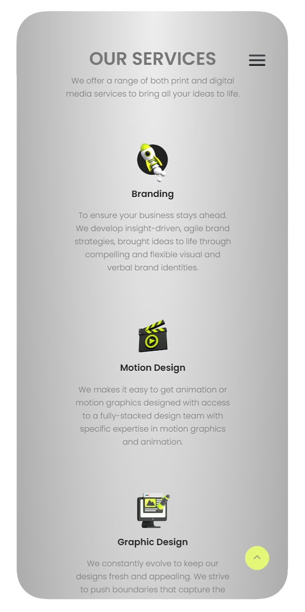 Screen design displayed in a mockup