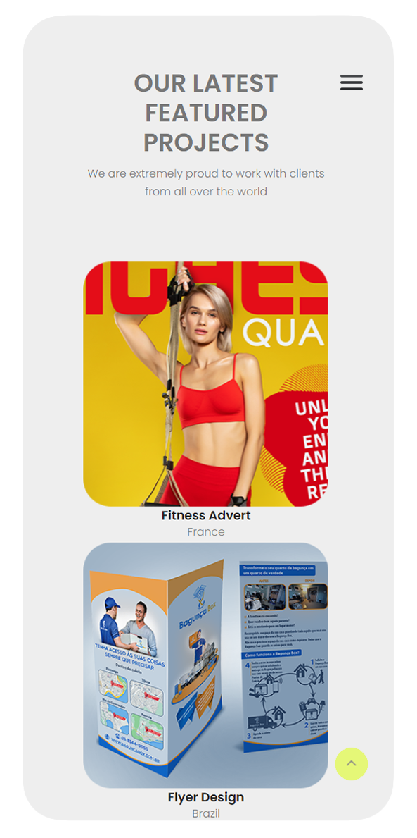 Screen design displayed in a mockup